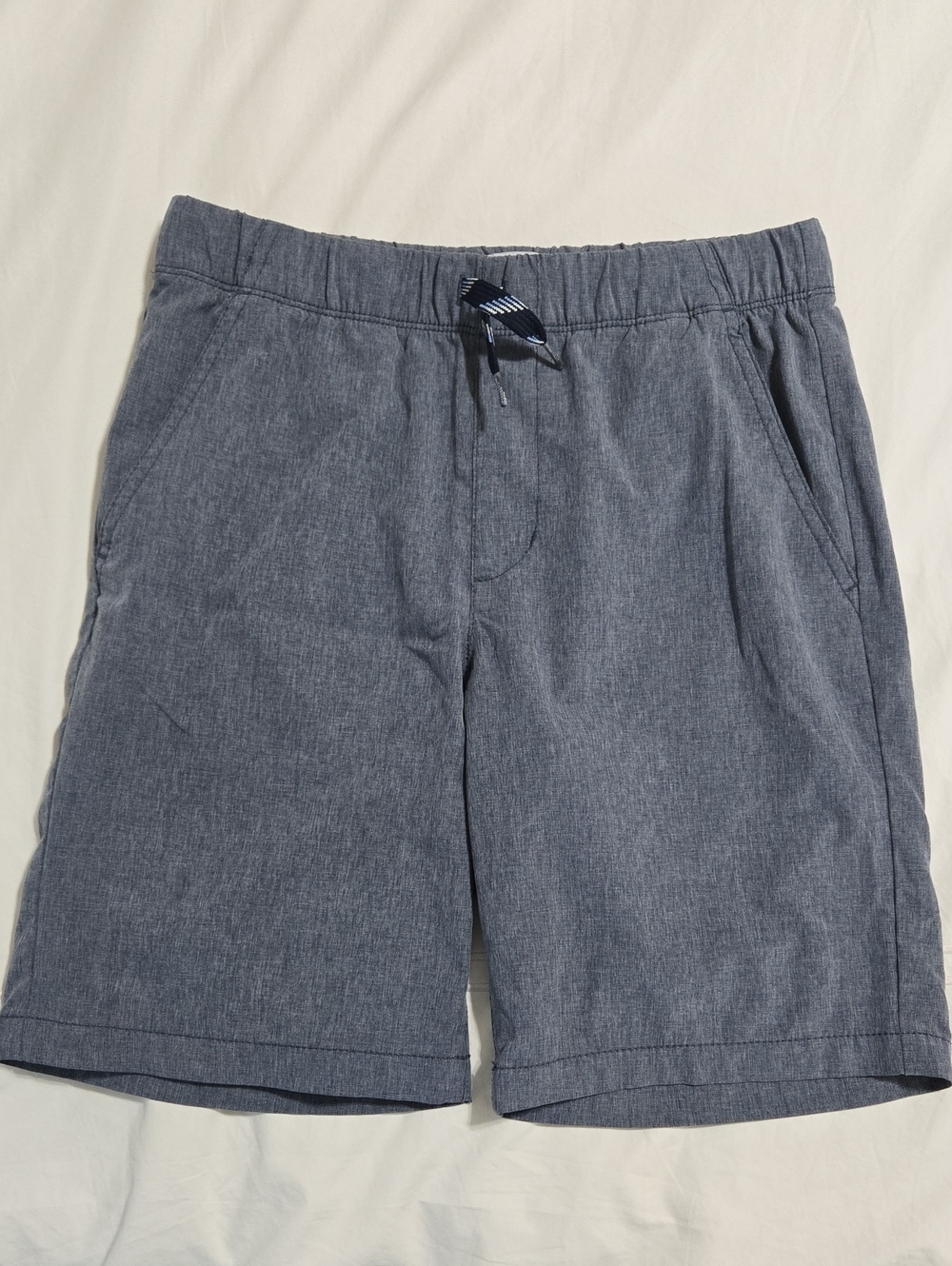 Old Navy Boys Gray Blue Heathered Pull-On Drawstring Shorts